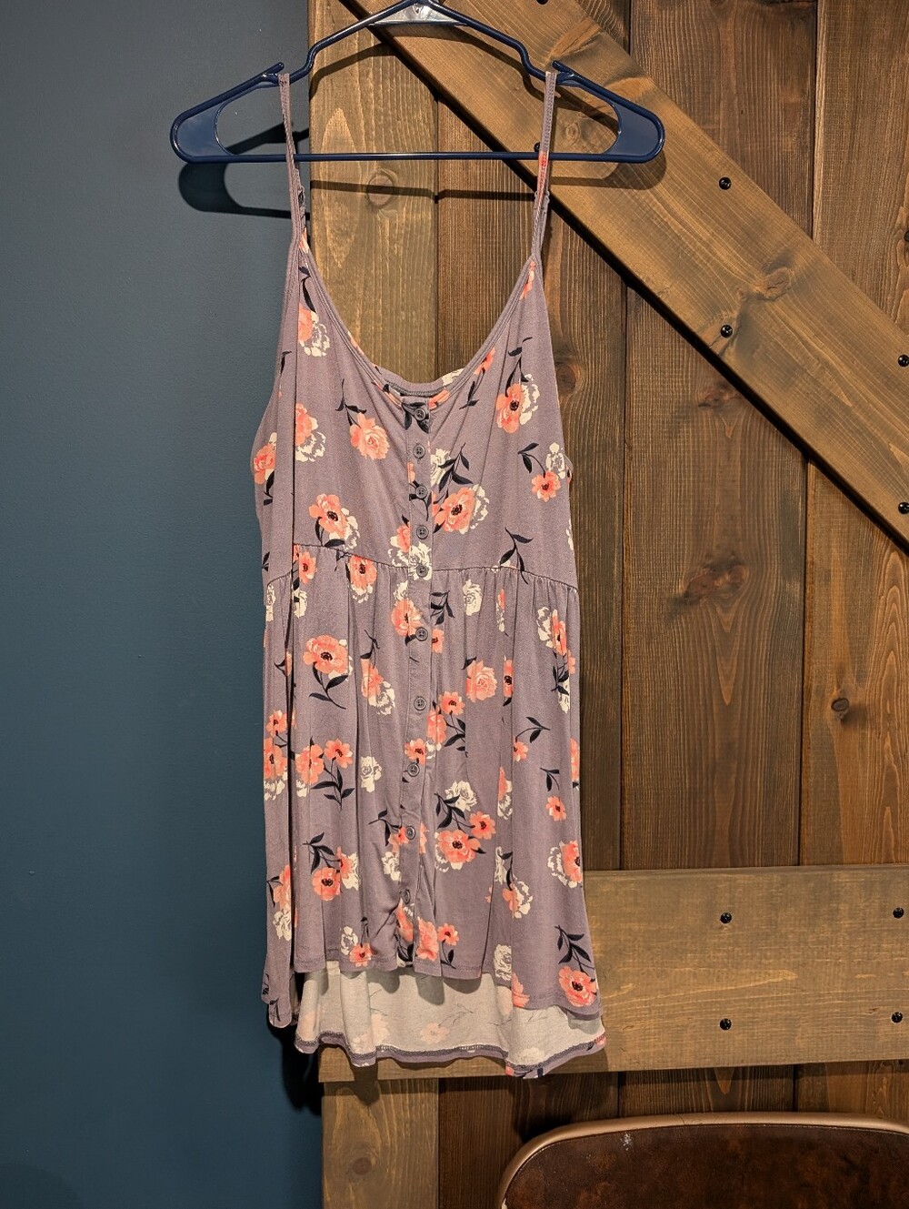 torrid Lavender Floral Spaghetti Strap Camisole with Coral Flowers